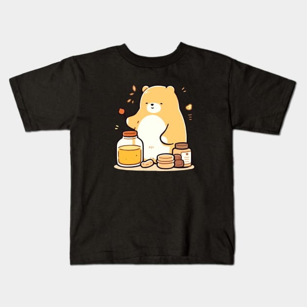 Sweet Honey Bear Delight Kids T-Shirt by TeeTopiaNovelty